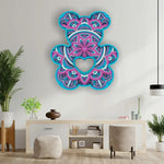 Teddy Bear 3D Mandala Wooden Wall Art 9 Layer