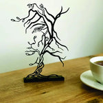 Tree and Woman Metal Tabletop Decor