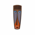 Tribal Wall Mask Sculpture Blue