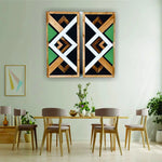 Geometric Hanging Wooden Wall Art / Abstract Hanging Wooden Wall Art WWA-395