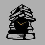 Books Analog Metal Wall Clock