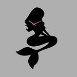 Mermaid Sitting Analog Metal Wall Clock