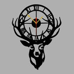 Deer Face Analog Metal Wall Clock