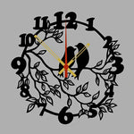 Bird on Tree  Metal Wall Clock