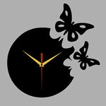 Two Butterflies Analog Metal Wall Clock