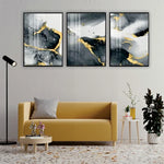 White & Gray Abstract Frame Set of 3