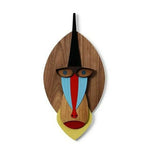 Wooden Mandrill Head Wall Decor