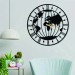 World Map Metal Wall Clock Design 1