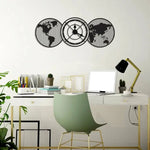 World Map Metal Wall Clock Design 6